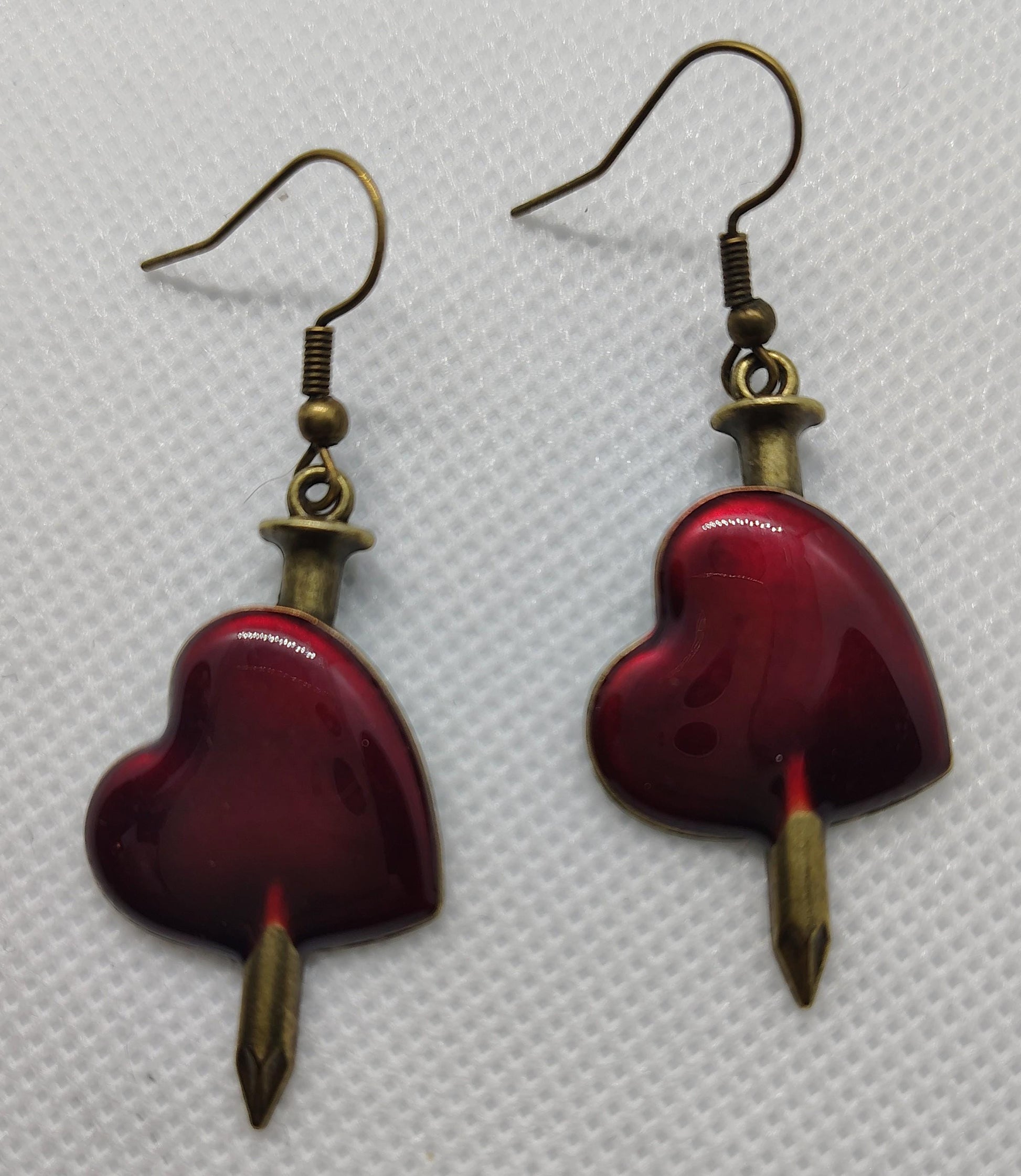 Valentine pierced bleeding heart Earrings Set