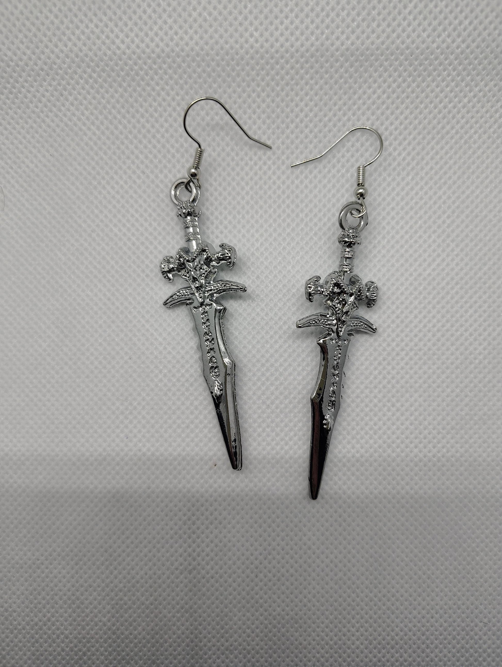 Cosplay Fantasy Athame Devil sword, Earrings, large