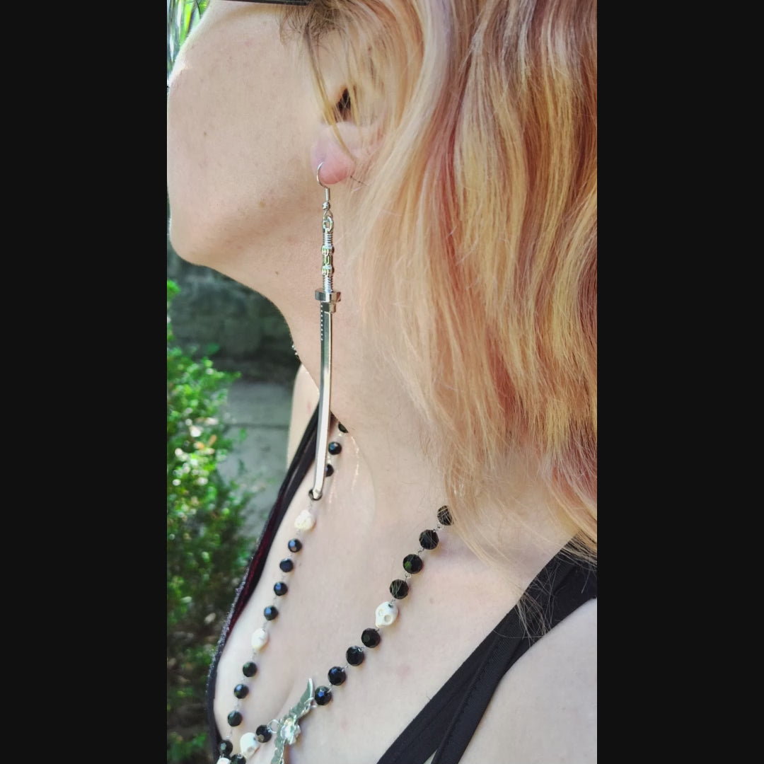 Badass Japanese Samurai Katana Sword / Blade earrings